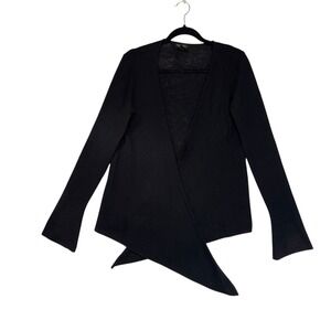 Philosophy Dane Lewis Black 100% Cashmere Asymmetrical Draped Cardigan Sweater S